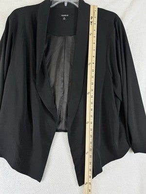 Torrid 3 Jacket Blazer Women Black Open Front 3/4 Sleeve Plus Size
