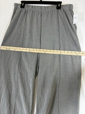 Gap Wide Leg Pants Womens Large Gray Seamed Pull On Brushed Twill New NWT