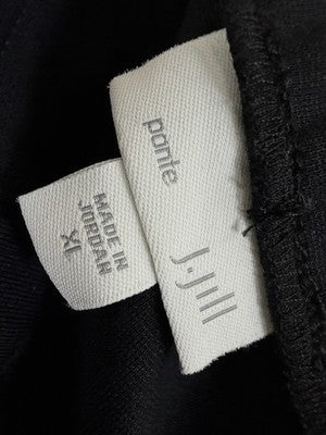 J Jill Wide Leg Ponte Crop Pants XL Black Knit Pull On Womens