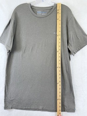 Columbia T Shirt Men XL Gray Striped Crew Neck Short Sleeve