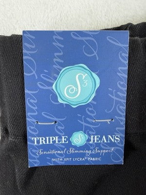 Soft Surroundings Large Petite Capris Black Triple Jeans Womens Pull On New NWT