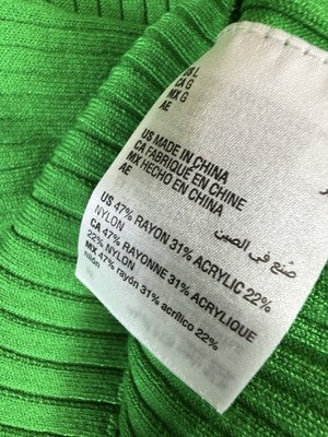 INC International Concepts Tops Large Faux Wrap Long Sleeve Green Womens New