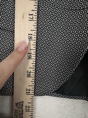 Worthington Blazer 6 Black White Open Front Jacket Geometric Print Stretch