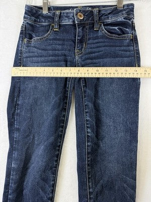 American Eagle Jeggings Size 00 Dark Blue Zip Ankle Denim Jeans