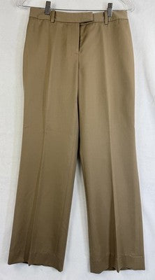 Brooks Brothers Caroline Fit Pants 4 Petite Beige Wool Straight Leg *FlawRead