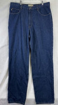 LL Bean Double L Jeans 36x32 Relaxed Fit Mens Blue 100% Cotton Poplin