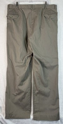 Vintage LL Bean Pants 40 Tan Khakis Pleated Hemmed 40x32 Made In USA 80s 90s