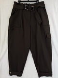 Lauren Ralph Lauren 16 Womens Belted Ponte Cargo Pants Brown New NWT