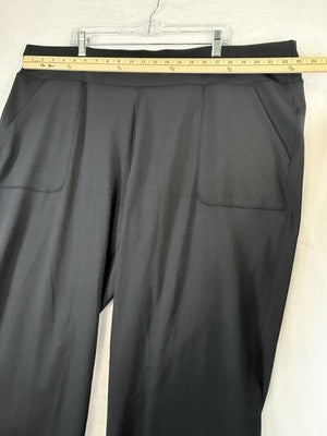 Lands End Active Pants 3X Workout Sport Knit Black Plus Size Womens