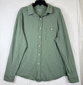 Untuckit Shirt For Men XL Long Sleeve Button Up Green Jersey Knit 100% Cotton