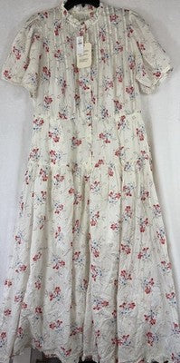 Gap X DÔEN Dress Medium Women Pintuck Floral Midi Doen Boho Whimsical New NWT