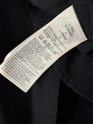Gap Linen Blend Crop Shirt Large Tall Womens Black Button Up Short Sleeve Women