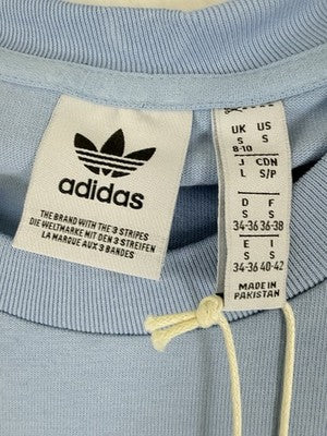 Adidas Originals T Shirt Small Womens Blue Slim Tee Embroidered New NWT