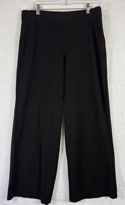 Max Studio Pants XL Black Knit Straight Leg Pull On Pockets Womens