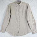 LL Bean Shirt Womens Small Oxford Button Down Ping Beige Long Sleeve 100% Cotton
