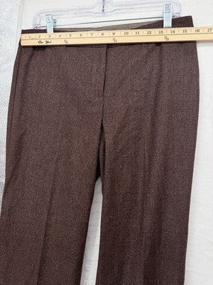 Talbots Wool Pants 6 Petite Straight Leg Burgundy Fabric Made In Italy