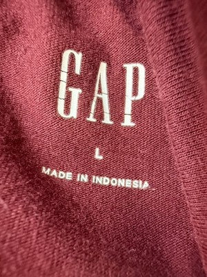Gap Stretch Jersey Turtleneck Top Large Womens Burgundy Red Long Sleeve Tee