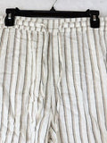 Old Navy Linen Blend Shorts XL Tan White Striped Womens Pull On 4.5” Pockets