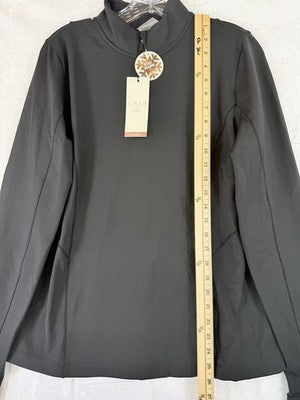 Calia 1/4 Zip Pullover Large Black Cold Weather Dash Womens New NWT