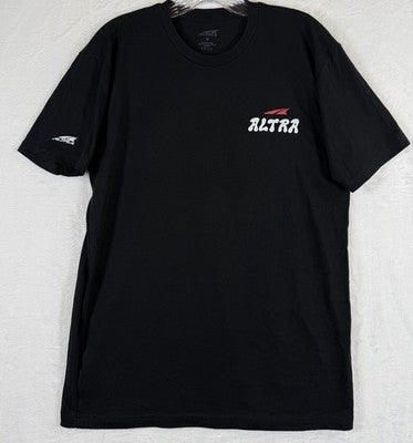 Altra Running T Shirt Men Medium Black Short Sleeve Stay Out There Crew Neck Tee