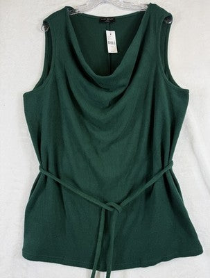 Lane Bryant 26 28 Tops Sleeveless Fleece Cowl Neck Tunic Tie Belt New NWT