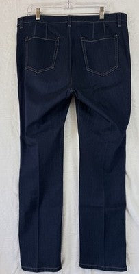 Charter Club Lexington Straight Jeans 16 Dark Blue Red Piping