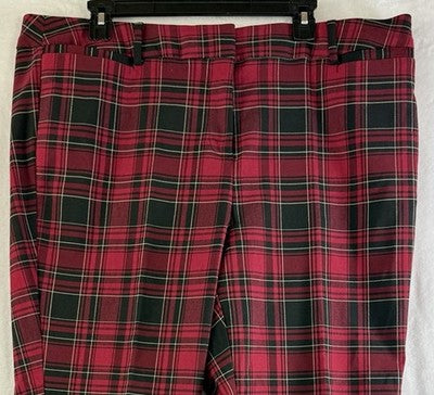 Lane Bryant Pants 20 Red Tartan Plaid Ankle Plus Size Womens