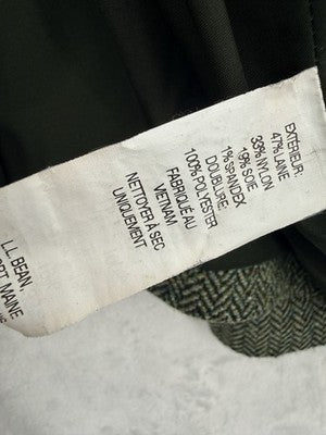 LL Bean Wool Blazer Womens 1X Green Jacket Vintage Silk Blend Tweed Plus Size