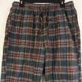 LL Bean Scotch Plaid Flannel Pajama Pants Medium 28” Mens Stewart Gray Red Plaid