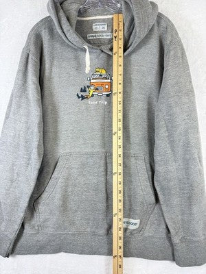 Life Is Good XL Mens Hoodie Road Trip Gray Sweatshirt Pullover