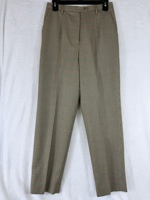 Pendleton Wool Pants 8 Petite Brown Houndstooth Made In USA Lined 8P Vintage
