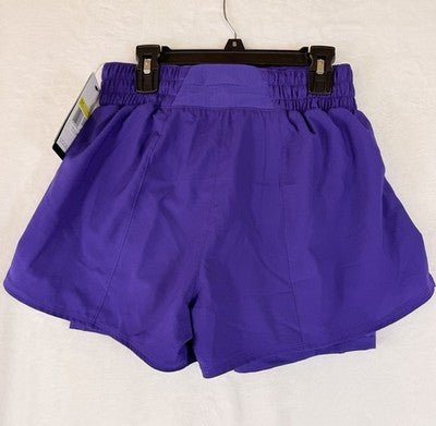 Nike One Womens Dri-FIT High-Waisted 3" 2-in-1 Shorts Small Purple New