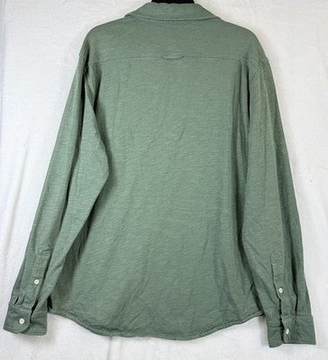 Untuckit Shirt For Men XL Long Sleeve Button Up Green Jersey Knit 100% Cotton