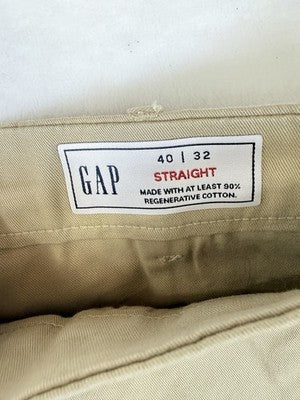 Gap Khaki Pants Men 40x32 Performance Straight Leg Tan Beige New NWT
