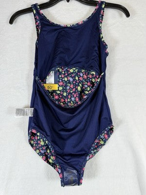 Gap Kids Girls 14/16 XXL Swimsuit One Piece Blue Floral Swim New NWT