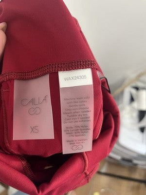CALIA Women's Inspire Mesh Red Leggings XS Womens 7/8 Legging NWT $108 NEW