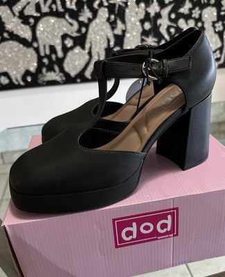 Mary Jane High Heels Womens 10 Black 4” Heel Emo Pop Goth Platform Shoes New