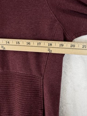 LL Bean Womens Medium Tall Pullover Cowl Neck Knit Burgundy