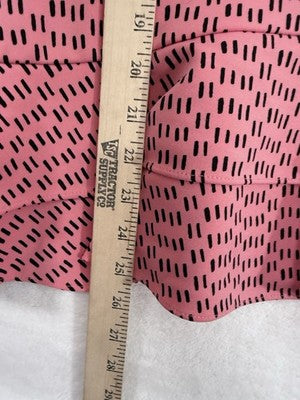 Worthington Large Top Womens Pink High Neck Sleeveless Tiered Zip Back Shell