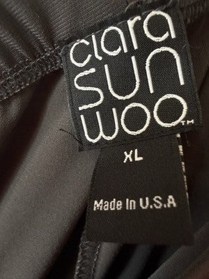 Clara Sun Woo Signature Pants XL Gray Pull On Straight Leg Sunwoo Womens