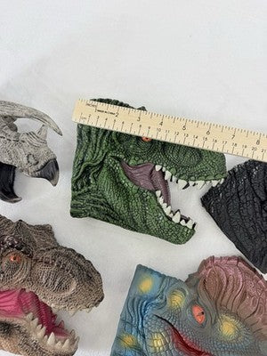Dinosaur Hand Puppet Rubber Head Lot T Rex Dilophosaurus Puppets Dino Toys