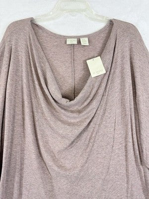 St Tropez West Top 3X Drape Neck 3/4 Sleeve Knit Mauve Pink Modal Womens NEW