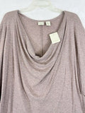 St Tropez West Top 3X Drape Neck 3/4 Sleeve Knit Mauve Pink Modal Womens NEW
