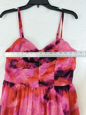 Stitch Fix Dress Medium Sleeveless Midi General Good Ruched Pink Fit & Flare