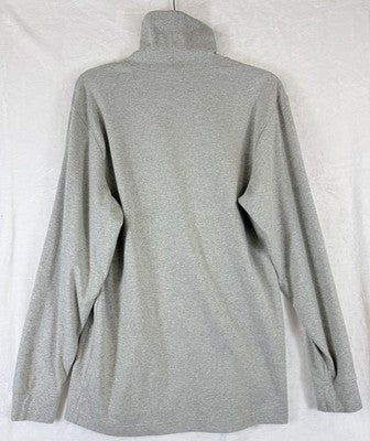 LL Bean Interlock Turtleneck Top Medium Womens Gray Knit Long Sleeve Tops