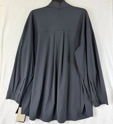 Nike 24.7 Perfect Stretch Shirt XL Women Long Sleeve Oversized Black Top NEW