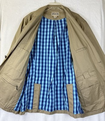 Duluth Trading Jacket XL Tall Mens Utility Field Tan Beige Pockets Presentation
