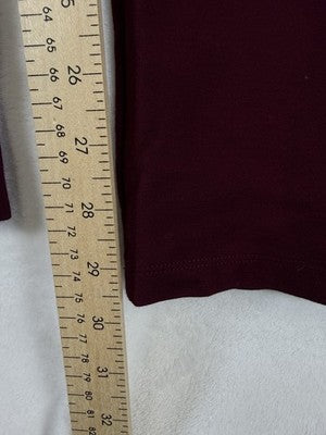 Liz Claiborne Lori Leggings Large Burgundy Red Women Slimming Pull On Ponte Knit