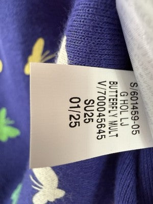 Gap Kids Organic Cotton PJ Set 10 Girls Long Sleeve Pants Blue Butterfly New