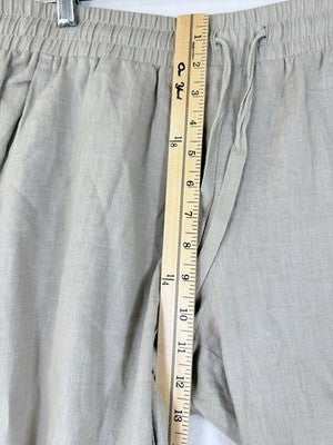 Anthropologie Cloth and Stone Linen Pants Large Joggers Pull On Beige Womens